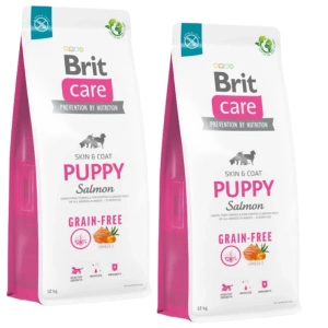 BRIT CARE Dog Grain-free Puppy Salmon 12kg x2