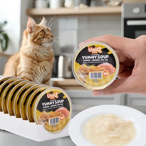 UNIQ PETS Pâtée pour chat Royal Chicken, bouillon de poulet et ginseng, 30g x 8 portions