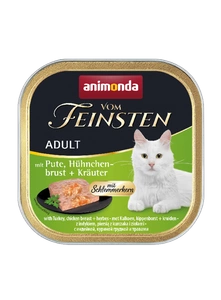 Animonda Cat Vom Feinsten Adulte Dinde avec poitrine de poulet et fines herbes 100g x12