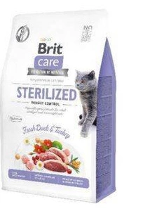 Brit Care Cat Grain-Free Sterilised Weight Control avec canard et dinde 400g x2