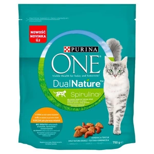 Purina One Dual Nature Spirulina Croquettes pour chat adulte avec poulet 750g