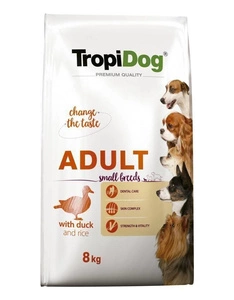 Tropidog Premium Adult Small Breeds avec canard et riz 8kg+Surprise gratuite pour chien