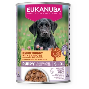 EUKANUBA Nourriture humide pour chiots, riche en dinde et carottes 400 g