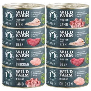 WILD FARM Mousse Poulet - Mélange de saveurs 8x85g - mousse sans céréales pour chats