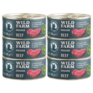 WILD FARM Mousse Beef 6x85g - mousse sans céréales pour chats