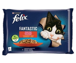 FELIX Saveurs de Campagne en gelée avec bœuf et poulet 4x85g