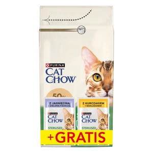 PURINA Cat Chow Nourriture Stérilisée Riche en Poulet 1,5 kg + 2 sachets GRATUITS