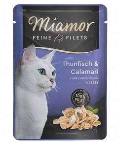 Miamor Feine Filets - nourriture humide pour chats thon avec calamars en gelée 100g
