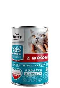 Morceaux de Frendi en sauce délicate au bœuf 400g pour chats