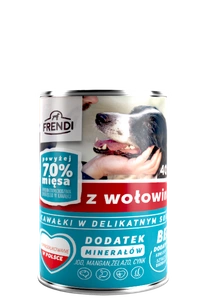 Morceaux de Frendi en sauce délicate au bœuf 400g pour chiens