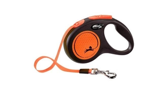 Flexi Laisse New Classic M Sangle 5m jusqu'à 25kg Orange Neon