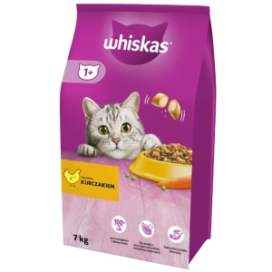 WHISKAS Croquettes pour chat 1+ avec poulet 7kg