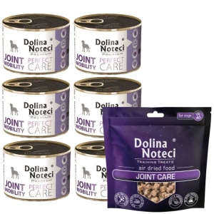 Dolina noteci Premium Perfect Care Mobilité articulaire 6x185g + Friandises d'entraînement Soins articulaires 130g