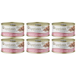 APPLAWS Filet de thon avec crevettes au bouillon en boîte  6x70g