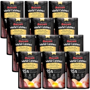 Super Benek World Cuisines Nourriture complète pour chats adultes. Ragoût hollandais au poulet dans une gelée aux œufs 12x100g