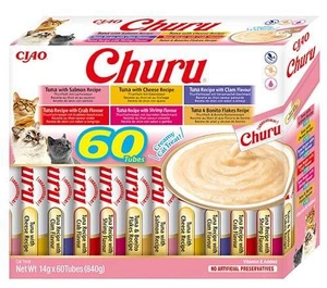 INABA Churu pour chats - saveurs mélangées avec du thon 60x14g