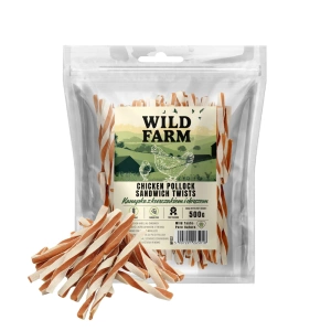 Sandwich au poulet et à la morue WILD FARM, friandise pour chien de 500 g