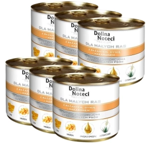 Dolina Noteci Premium pour chiens de petite taille avec faisan, potiron et Pâtes 6x185g