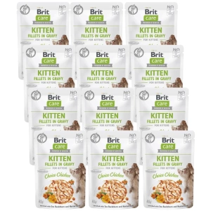 BRIT CARE Cat Kitten Fillet in Sauce Choice Chicken enrichi avec de l'argousier et de la capucine 12x85g
