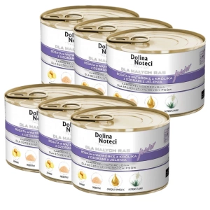 Dolina Noteci Premium pour chiens de petite race Junior riche en foie de lapin et en langue de cerf 6x185 g