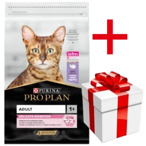 PRO PLAN Delicate Digestion aliments pour chats riches en dinde 10kg+Surprise