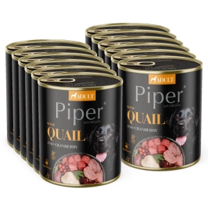 DOLINA NOTECI Piper pour chiens avec caille et canneberge 12x800g