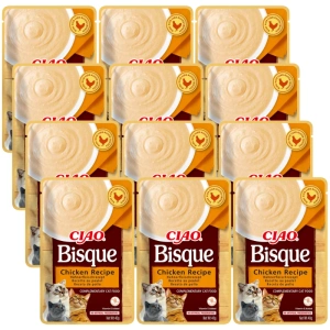 INABA  Bisque Cat Ciao - aliment complémentaire pour chats au poulet 12x40g