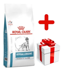 ROYAL CANIN Hypoallergenic Moderate Calorie 14kg+Surprise