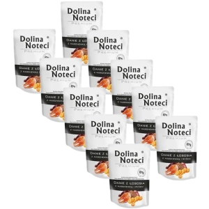 DOLINA NOTECI Plat de saumon aux carottes et au riz 10x100g - nourriture humide pour chien
