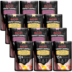 Super Benek Cuisines du Monde Aliment Complet pour Chats Adultes. Repas Mixtes 12x100g