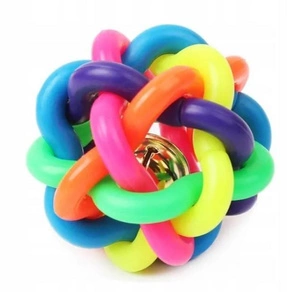 NUXIE Jouet à mâcher pour chien balle en caoutchouc cloche tressée 6cm