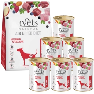 4Vets pour chiens Renal 400g+ 4Vets Natural Renal nourriture sèche 1 kg