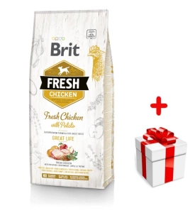 Brit Fresh Poulet et pommes de terre Great Life adulte 12 kg+Surprise