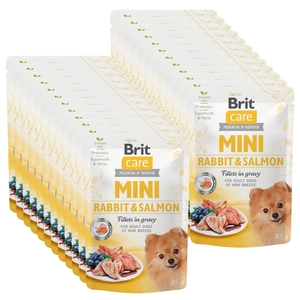Brit Care Mini filets en sauce au lapin et saumon 24x85g
