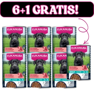 EUKANUBA Nourriture humide pour chiens adultes, riche en bœuf et en potiron 6x400g + 400g Gratuit