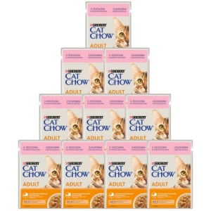 Purina Cat Chow Adult Saumon et haricots verts 10x85g