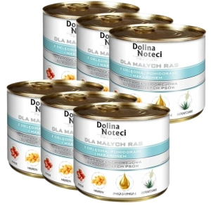 Dolina Noteci Premium pour les chiens de petite race avec veau, tomates et pâtes 6x185 g