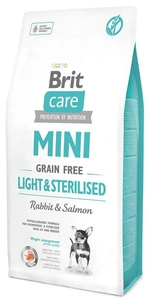 Brit Care Mini Grain Free Light & Sterilised avec du lapin et du saumon 7 kg