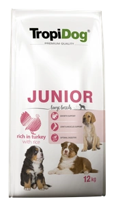 Tropidog Premium Junior Dinde avec Riz 12kg + Surprise gratuite pour chien