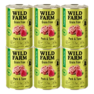 WILD FARM Premium Grain Free Porc et Thon 6x400 g - nourriture pour chat sans céréales