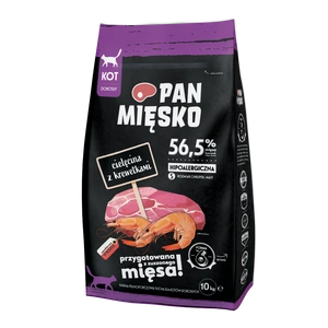 PAN MIĘSKO Veau aux crevettes S 10kg pour chats