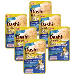 INABA Dashi Delights Poulet et thon en flocons délicats Recette 6x40g