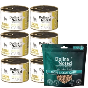 Dolina noteci Premium Perfect Care Skin Support 185 g + Friandises d'entraînement Skin & Coat Care 130 g