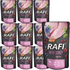Rafi à la dinde pour chiens - sachet 300g (emballage noir) 10x300g