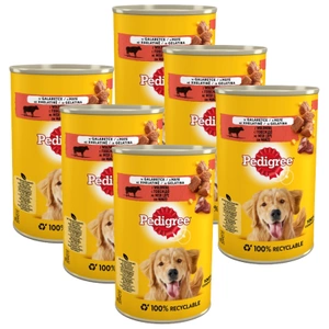 Pedigree nourriture humide pour chiens adultes avec gelée de boeuf boîte 6x400g