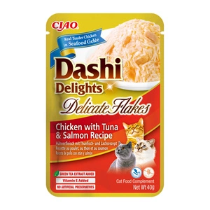 INABA Dashi Delights Poulet en flocons délicats avec thon et saumon Recette 40g