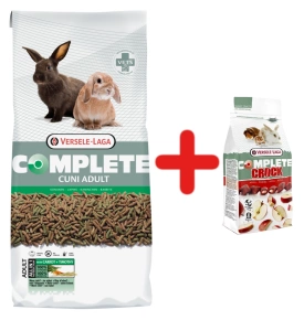 Versele-Laga Cuni Adult Complete 8kg+VERSELE LAGA Crock Complete Apple- Friandise aux pommes pour lapins et rongeurs 50g
