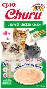 INABA Churu, friandise pour chat au thon et au poulet 4x14g