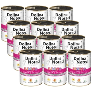 Dolina Noteci Premium Junior Riche en Cœurs de Dinde 400g x12