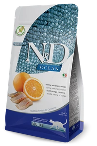 Farmina N&D Ocean Feline Adult Herring&Orange 5kg+Surprise gratuite pour chat